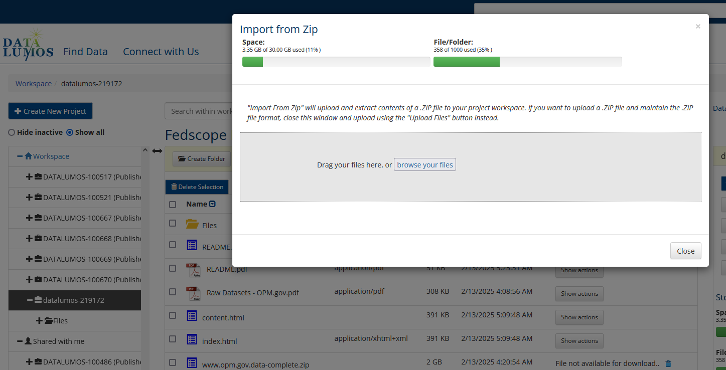 Importing from ZIP